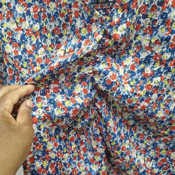 H&M Puff Sleeve Floral Blouse Cottagecore Garden Party Semi Sheer Plus Size XXL - Picture 9 of 13